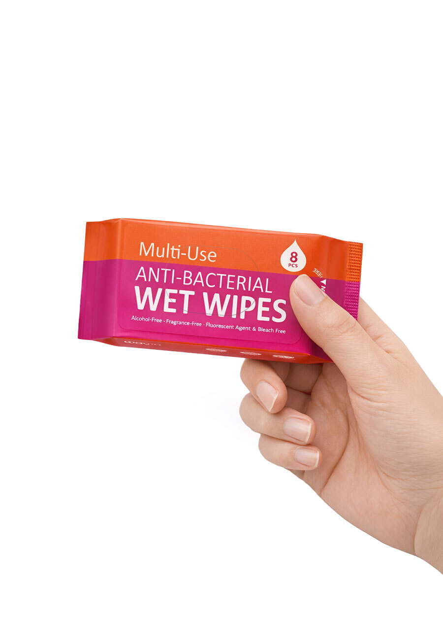 抗菌濕巾-隨身包(8抽×4包)