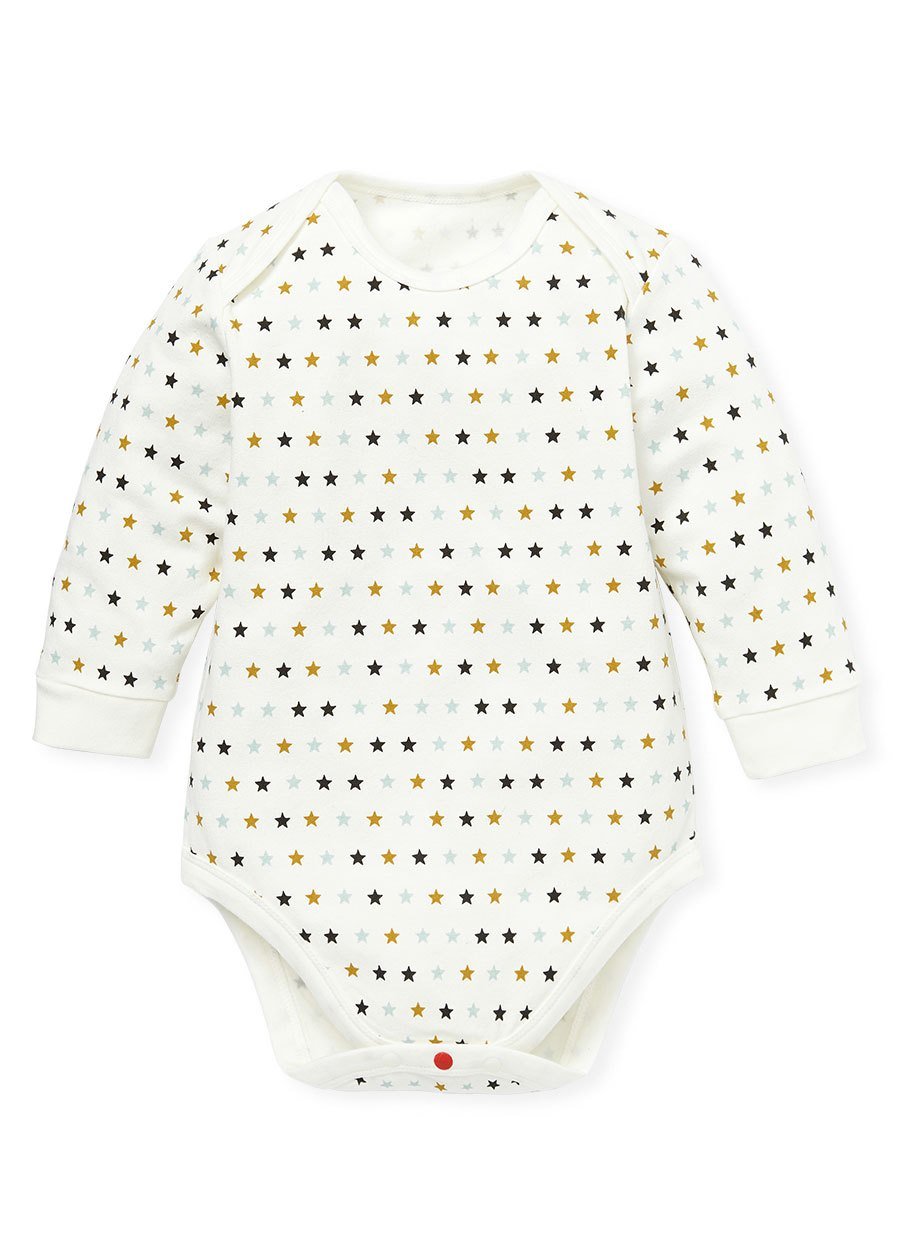BABY Q彈棉質長袖包屁衣(2入)-星星