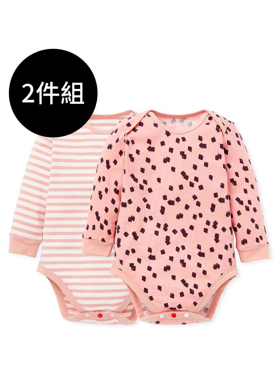 BABY Q彈棉質長袖包屁衣(2入)-仙草