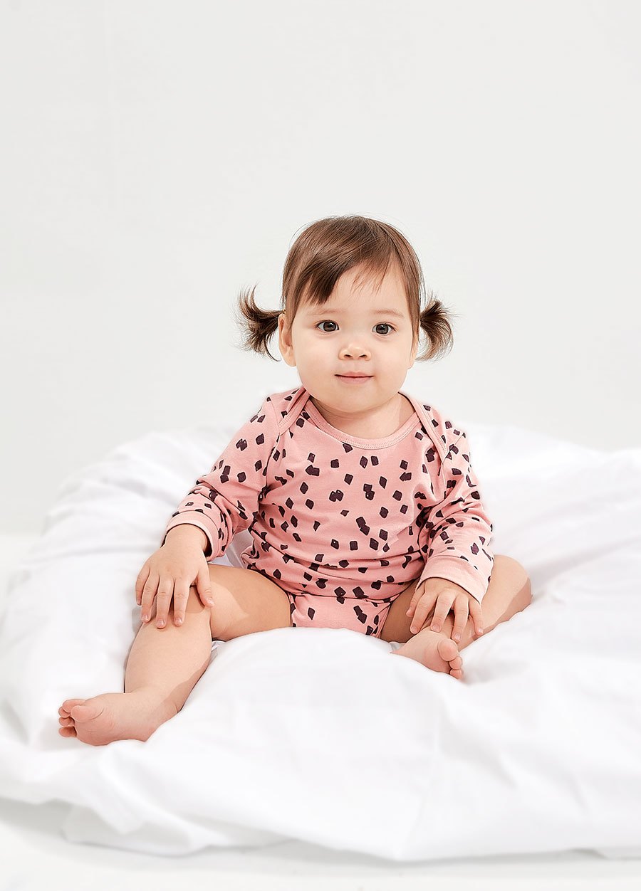 BABY Q彈棉質長袖包屁衣(2入)-仙草