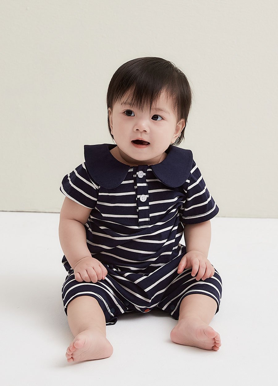 BABY翻領連身包屁衣