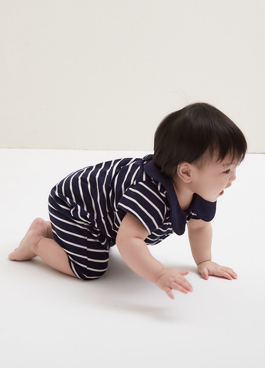 BABY翻領連身包屁衣