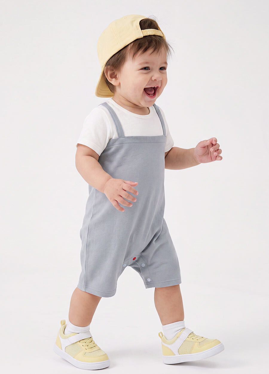 BABY假兩件吊帶連身包屁衣