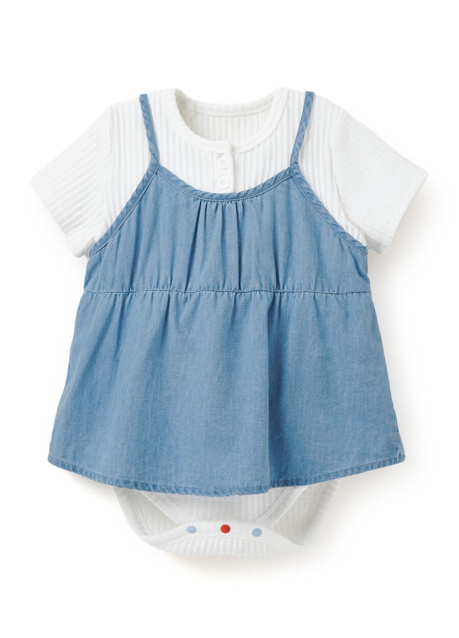 BABY假兩件吊帶包屁洋裝