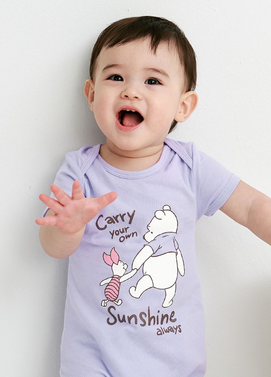 BABY 迪士尼Q彈連身包屁衣-維尼