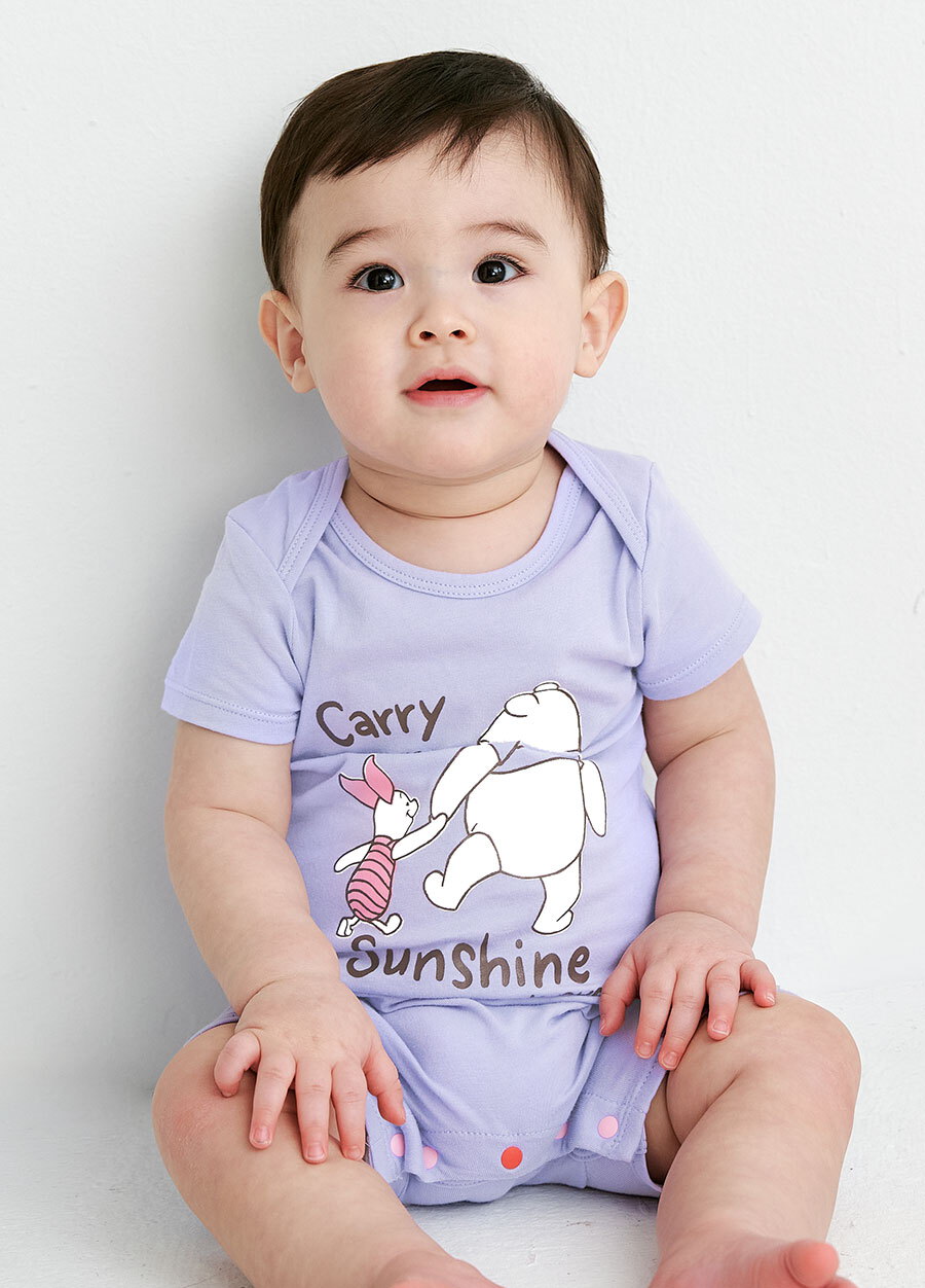 BABY 迪士尼Q彈連身包屁衣-維尼