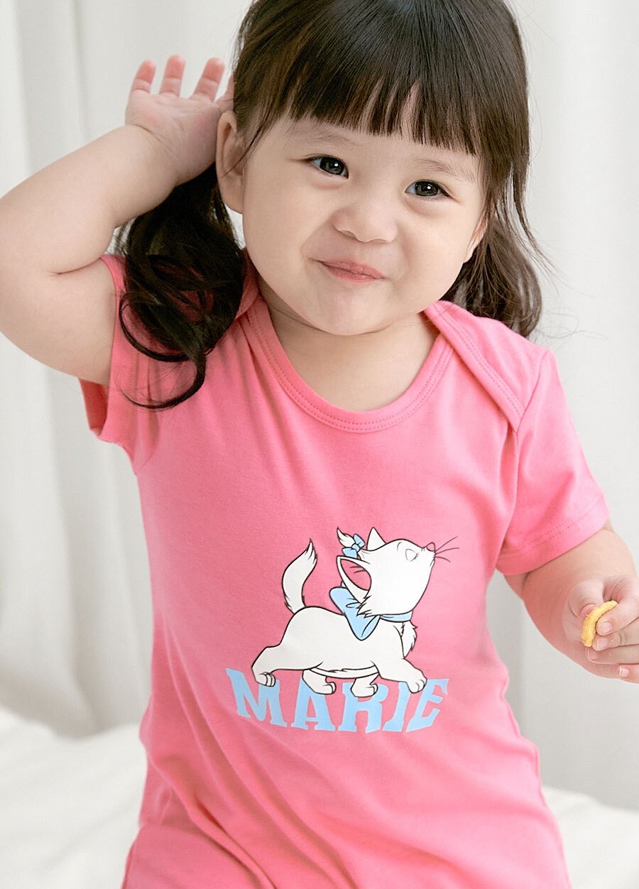 BABY 迪士尼Q彈連身包屁衣-優雅瑪麗貓