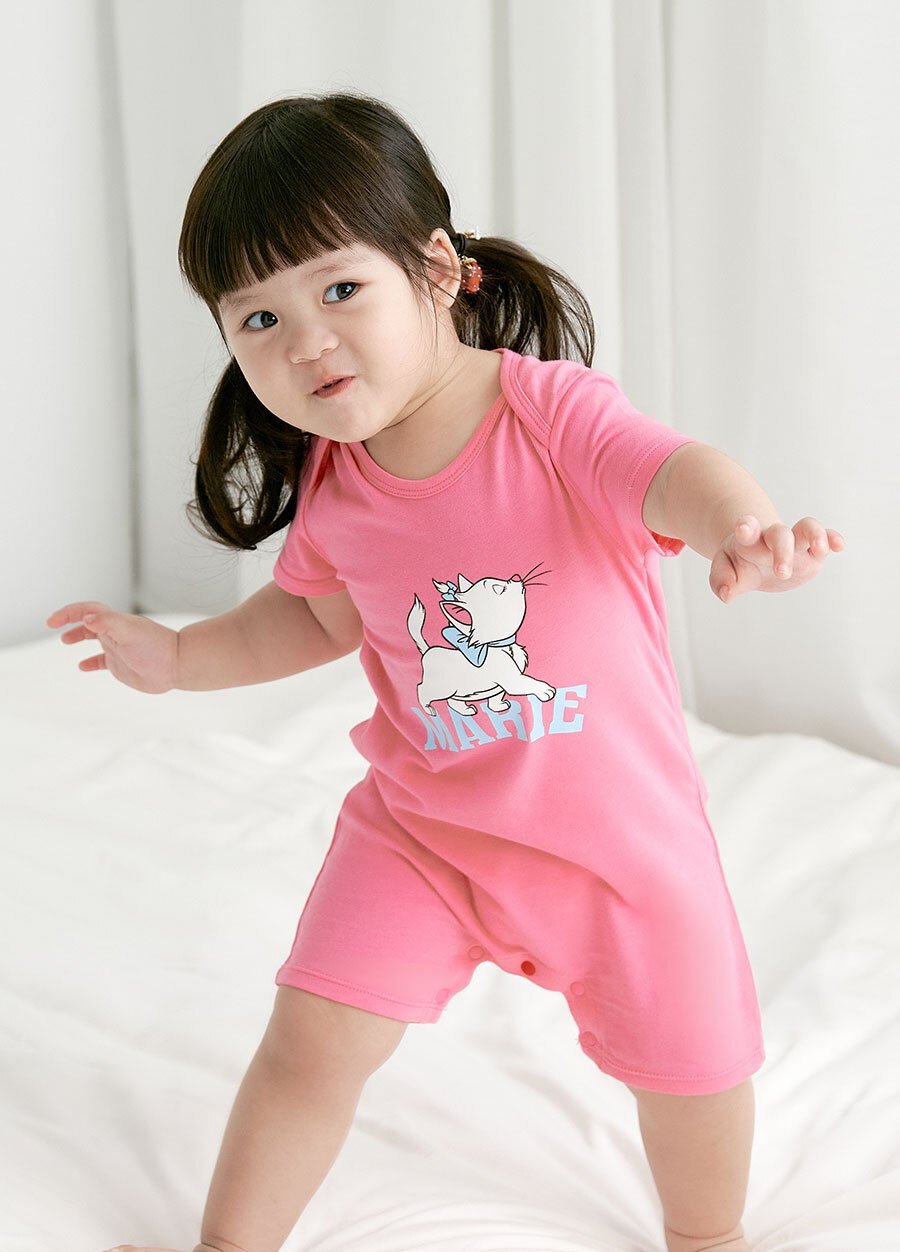 BABY 迪士尼Q彈連身包屁衣-優雅瑪麗貓