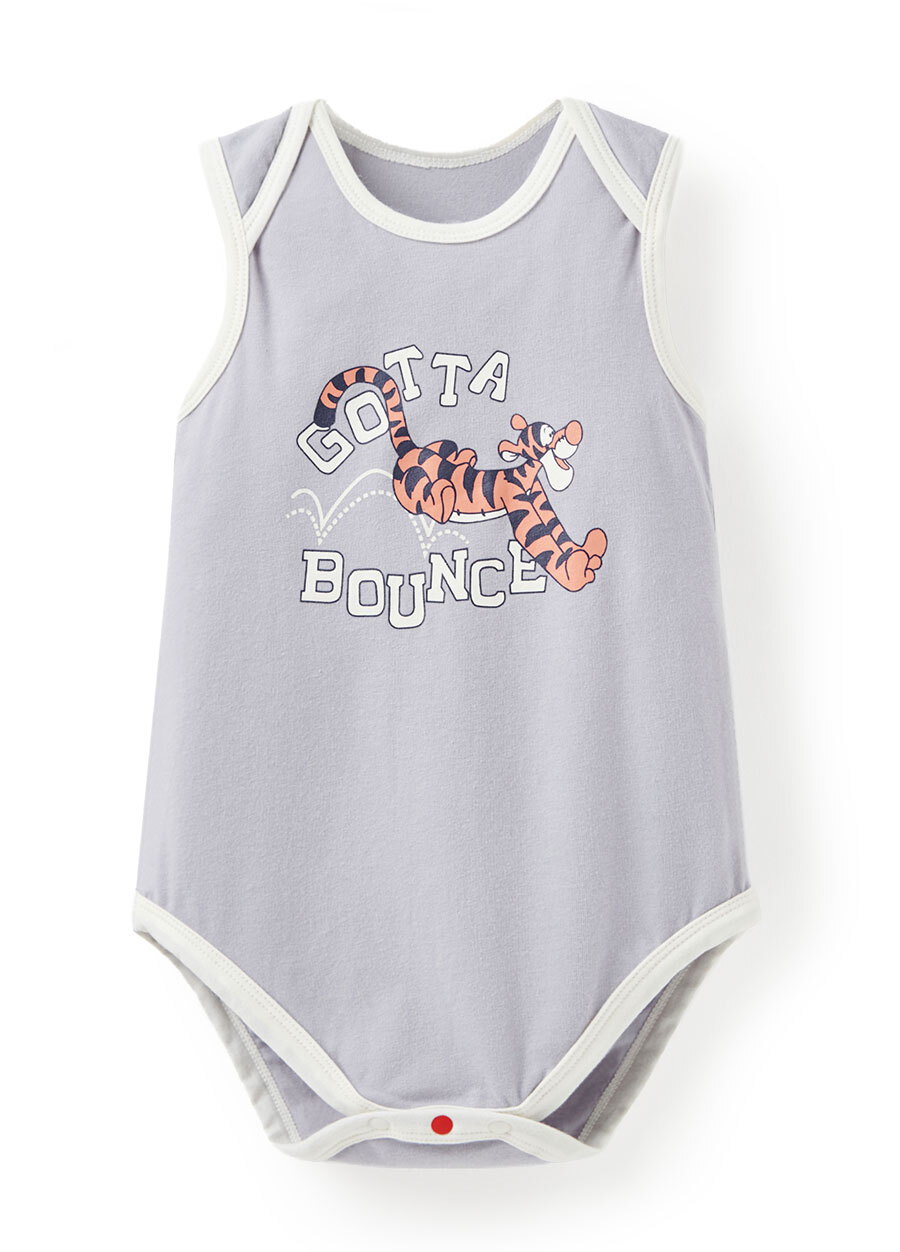BABY 迪士尼Q彈棉質無袖包屁衣-跳跳虎