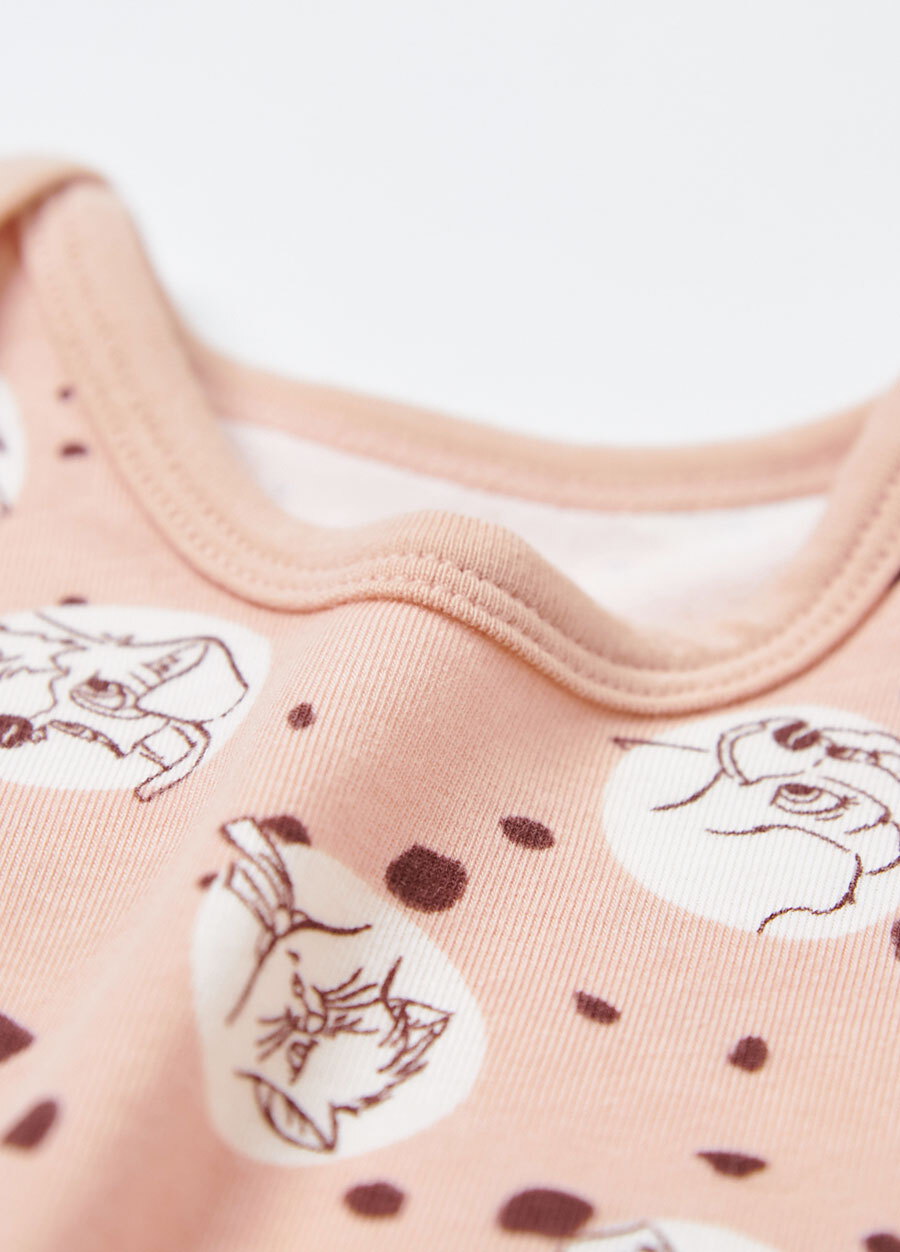 BABY迪士尼Q彈棉質包屁衣-點點貓狗