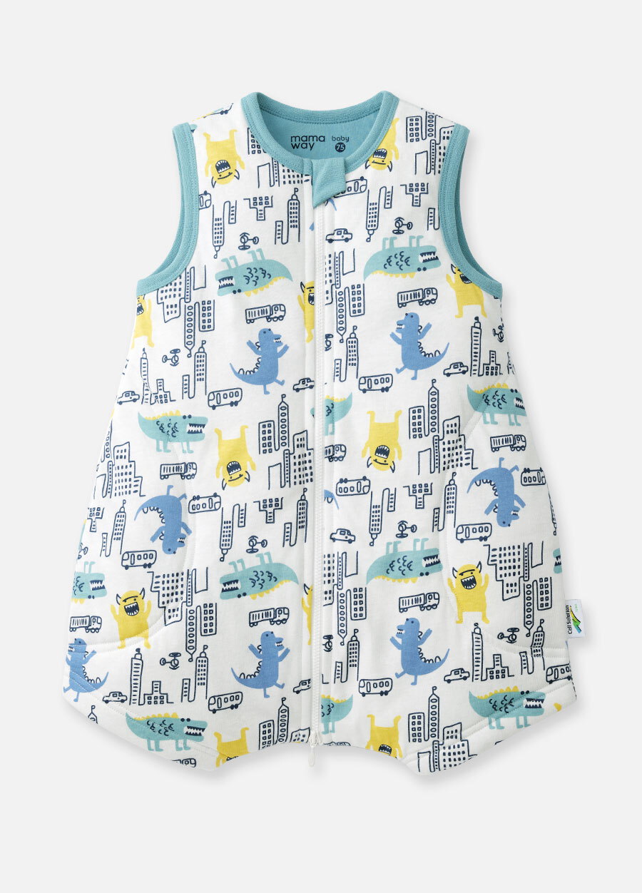 抗菌防踢被(薄款0-24M)拉鍊款-怪獸大戰