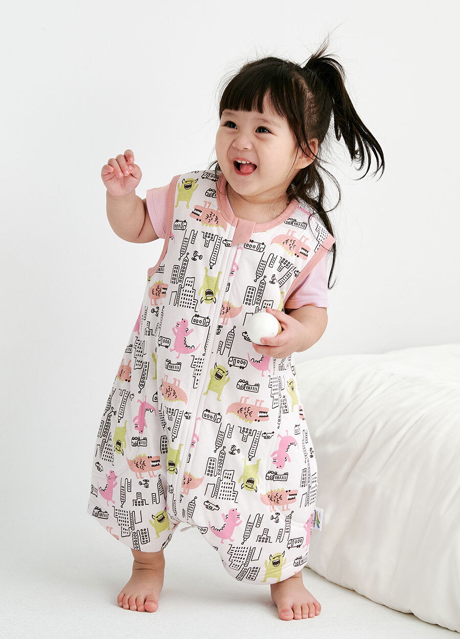 抗菌防踢被(薄款0-24M)拉鍊款-怪獸大戰