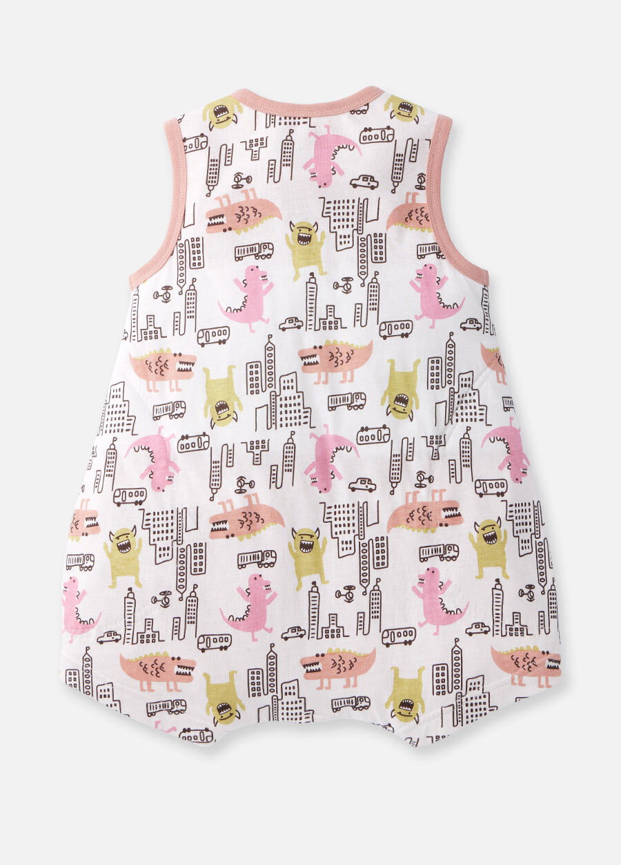 抗菌防踢被(薄款0-24M)拉鍊款-怪獸大戰