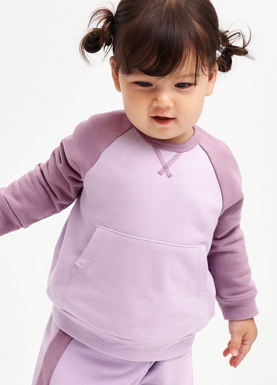 BABY撞色拉克蘭袖上衣