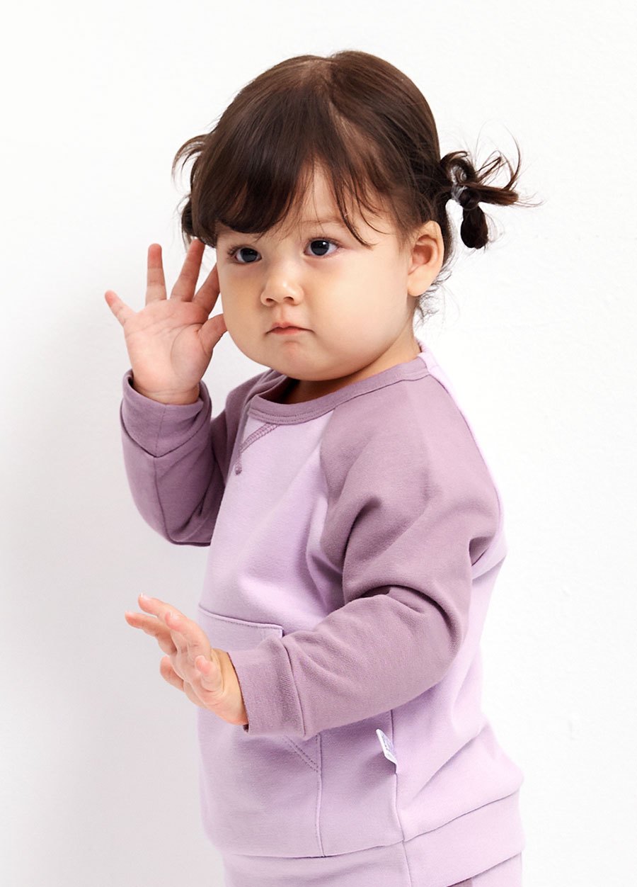 BABY撞色拉克蘭袖上衣