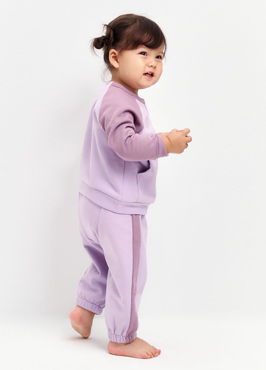 BABY撞色拉克蘭袖上衣