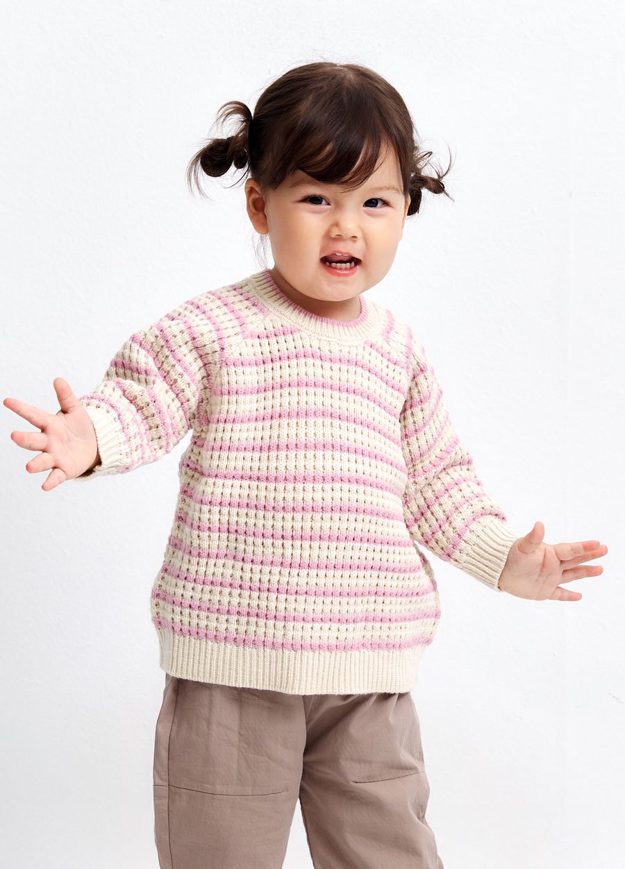 BABY條紋粗針織毛衣