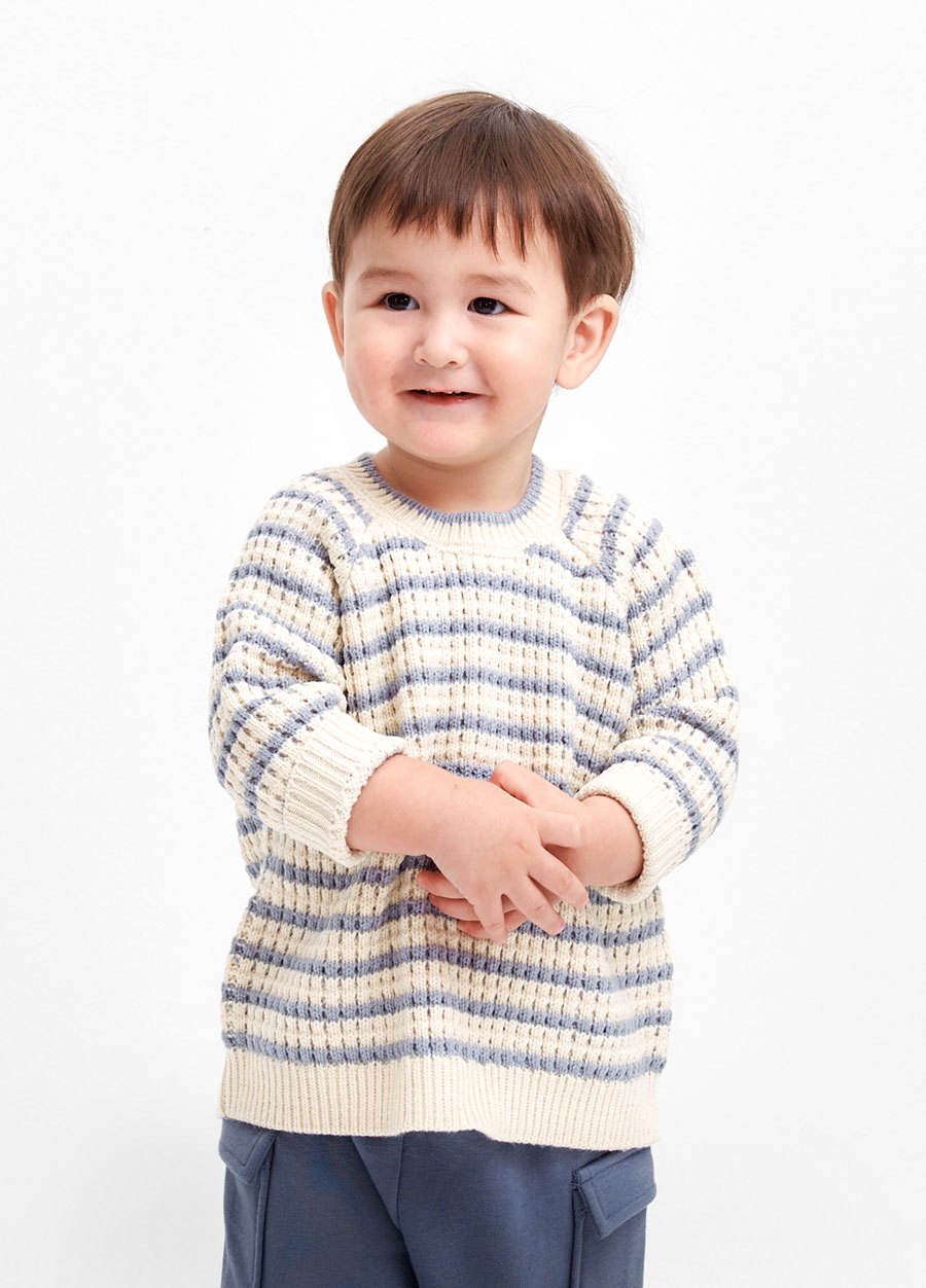 BABY條紋粗針織毛衣