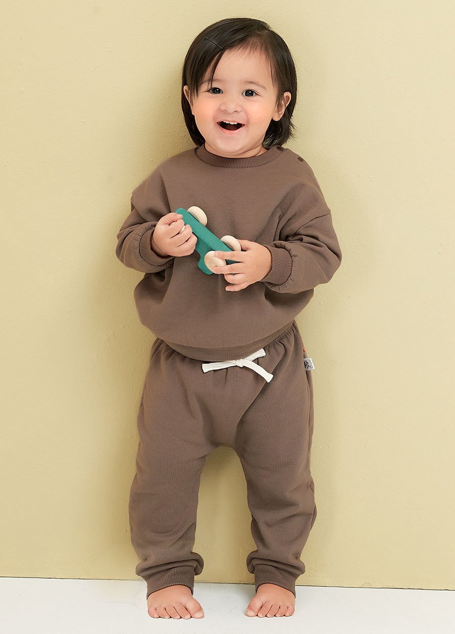 BABY棉質毛圈鬆緊長褲
