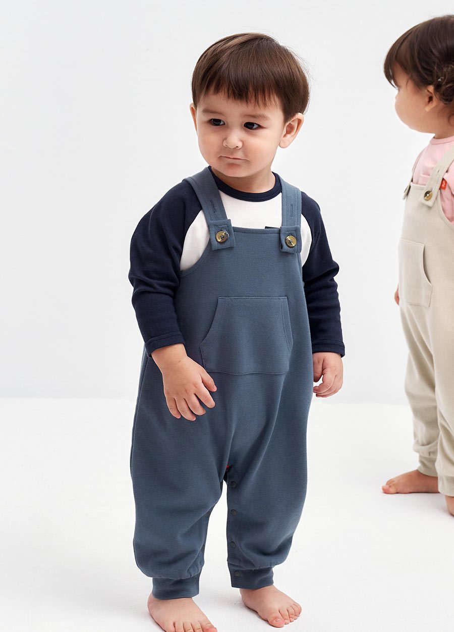 BABY棉質連身吊帶褲