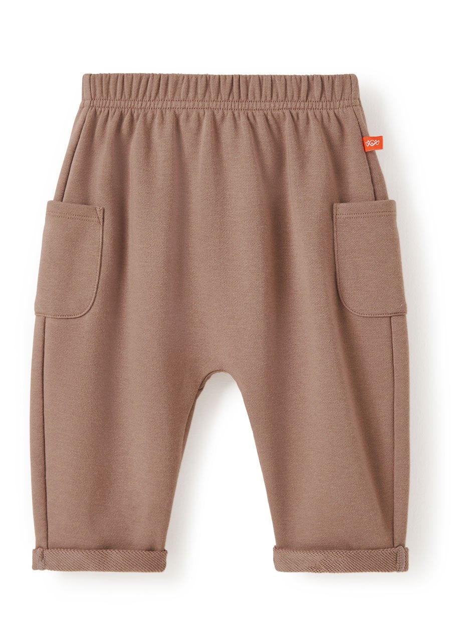 BABY棉質毛圈反摺長褲