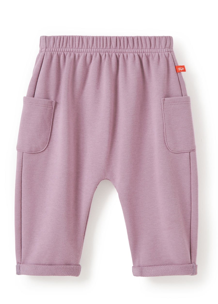 BABY棉質毛圈反摺長褲