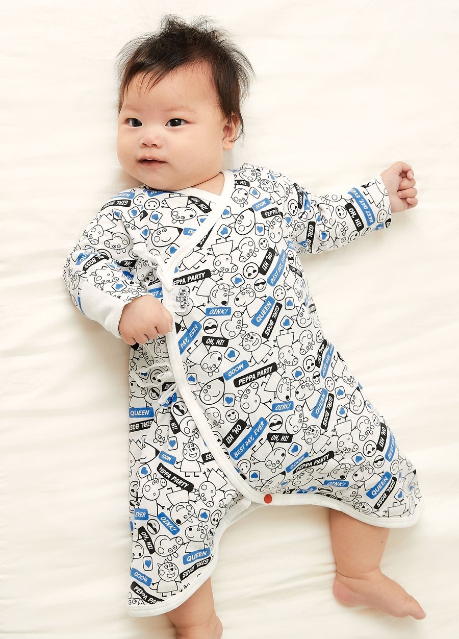 新生兒Q彈棉質蝴蝶衣(2入)-標籤佩佩豬