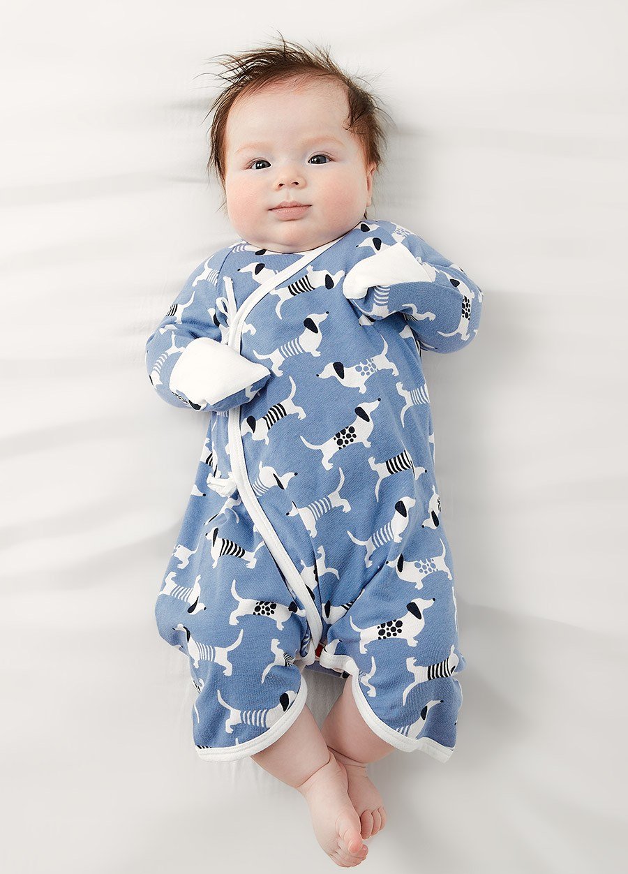 新生兒Q彈棉質蝴蝶衣(2入)-狗狗