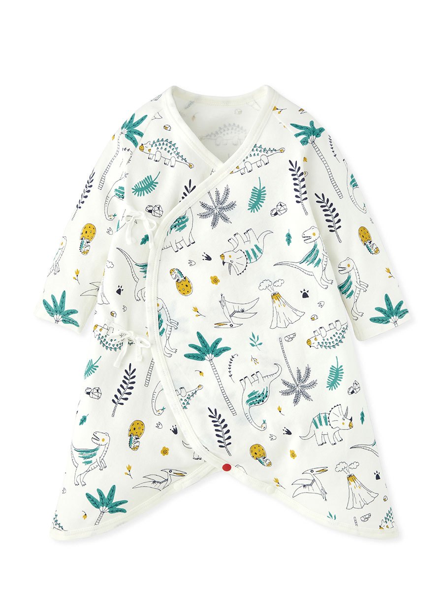 新生兒Q彈棉質蝴蝶衣(2入)-線條恐龍