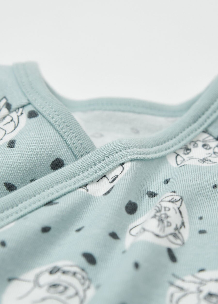 新生兒迪士尼Q彈棉質包屁衣-點點貓狗