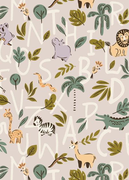 調溫抗菌安撫涼被(叢林ABC)—睡袋組適用