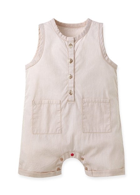 BABY 無袖雙口袋連身包屁衣