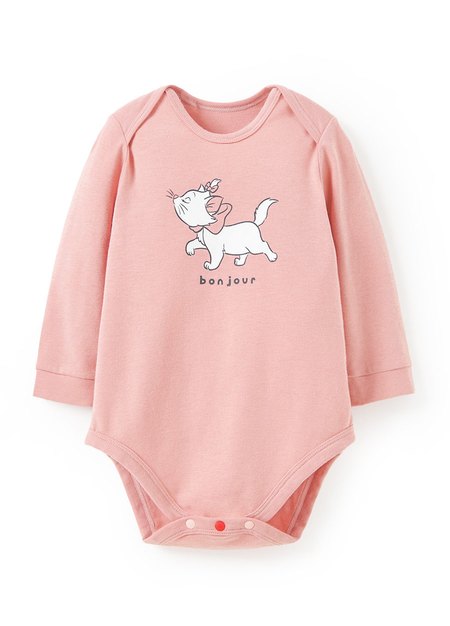 BABY 迪士尼蓄熱保溫長袖包屁衣-瑪麗貓