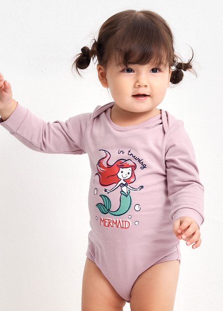 BABY 迪士尼蓄熱保溫長袖包屁衣-小美人魚