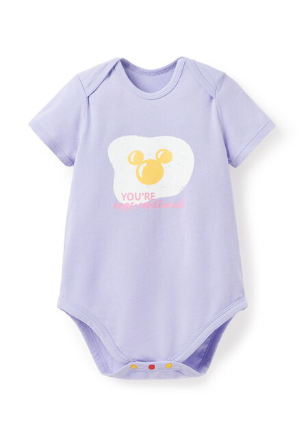 BABY迪士尼Q彈棉質包屁衣-蛋黃米奇-淺紫1