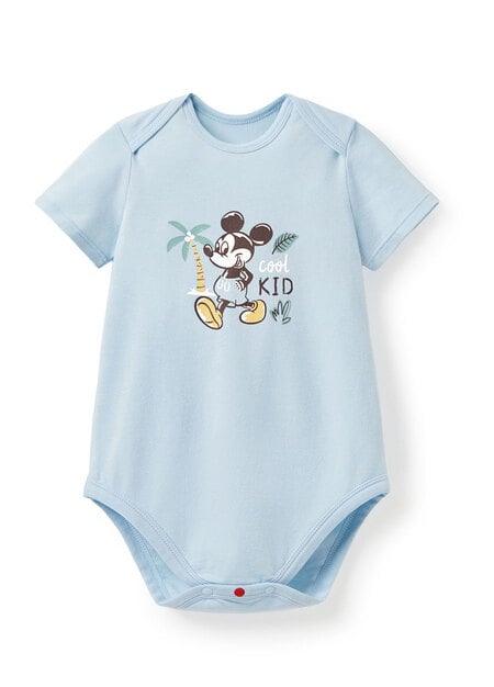 BABY 迪士尼Q彈棉質包屁衣-夏日米奇