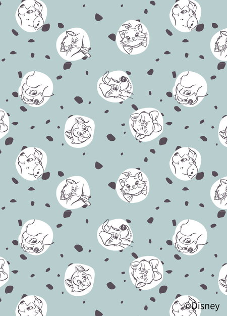 BABY迪士尼Q彈棉質包屁衣-點點貓狗-藍綠4