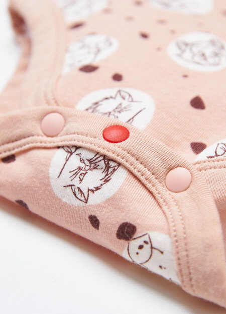 BABY迪士尼Q彈棉質包屁衣-點點貓狗