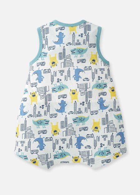 抗菌防踢被(薄款0-24M)拉鍊款-怪獸大戰