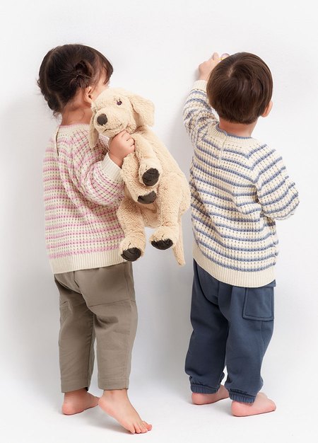 BABY條紋粗針織毛衣