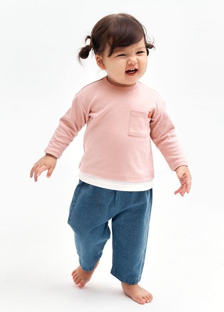 BABY假兩件長袖T恤
