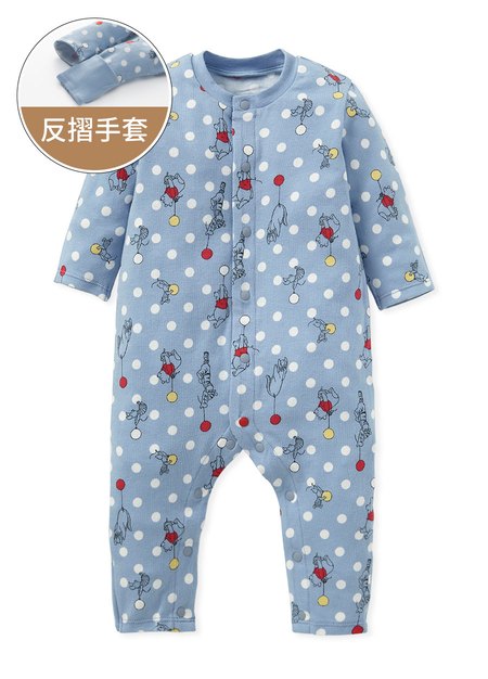 新生兒長袖連身衣-氣球維尼