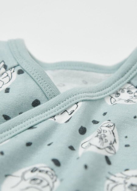 新生兒迪士尼Q彈棉質包屁衣-點點貓狗