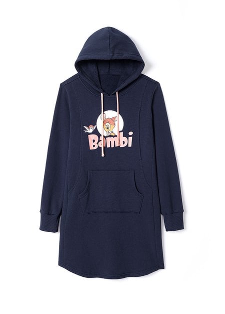 迪士尼小鹿斑比長版厚刷毛孕哺帽T