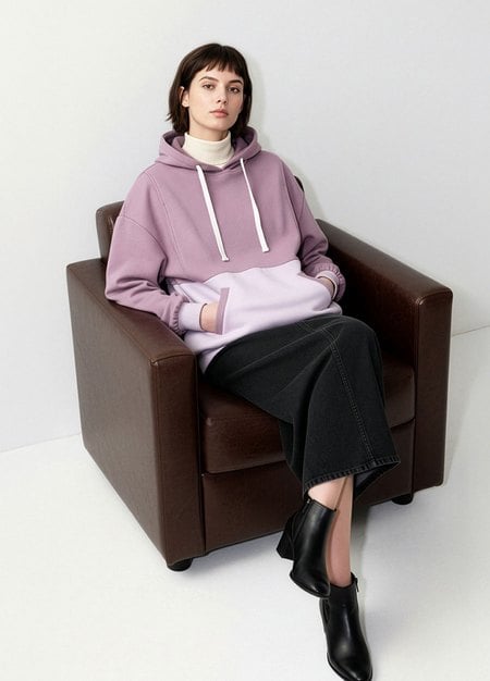 撞色拼接連帽孕哺上衣