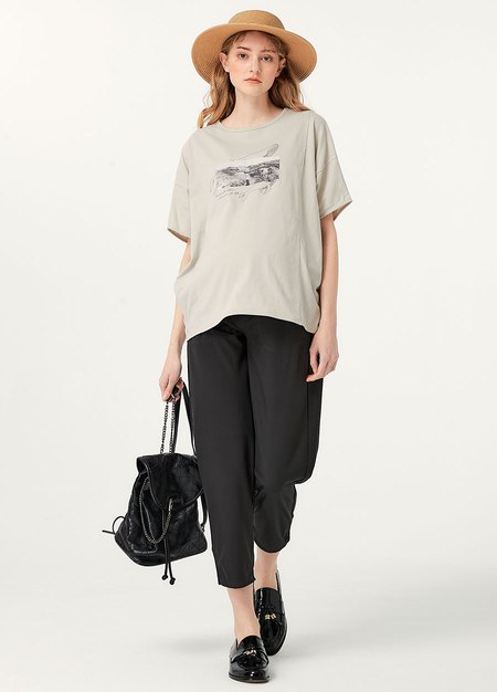 輕便窄管休閒孕婦褲