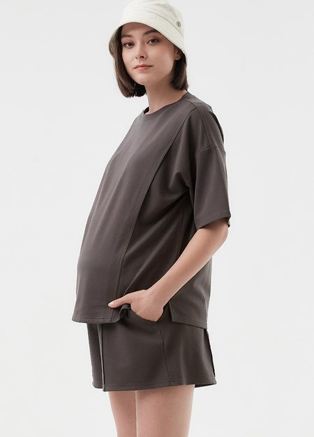 彈力壓線孕婦短褲