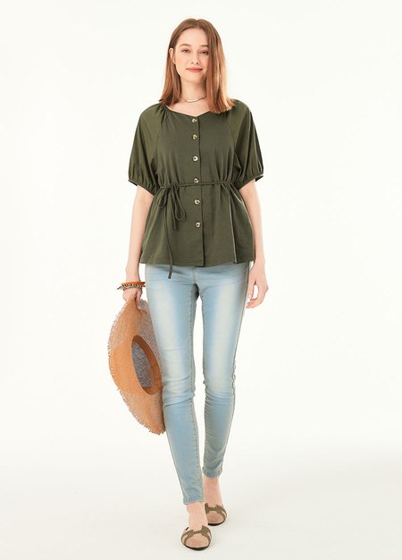 彈力修身牛仔孕婦褲