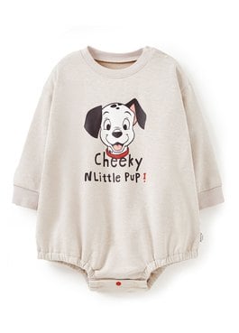 BABY 迪士尼毛圈寬鬆包屁衣-101忠狗 - 米色