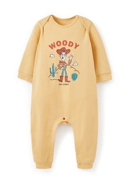 BABY迪士尼蓄熱保溫長袖連身衣-胡迪 - 黃色